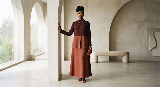Editorial portrait in TheCicaeda modest fashion